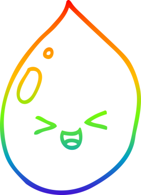 gökkuşağı gradyan çizgi çizimi bir insan tarafından çizilmiş bir yağmur damlası