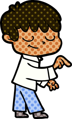 Bir insan tarafından çizilmiş mutlu çocuk çizgi filmi.