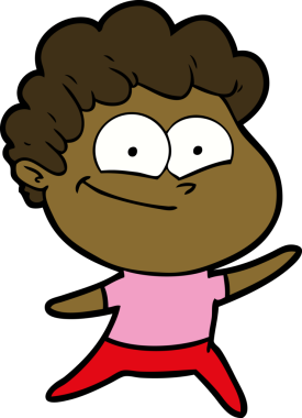 Bir insan tarafından çizilmiş mutlu bir adam.