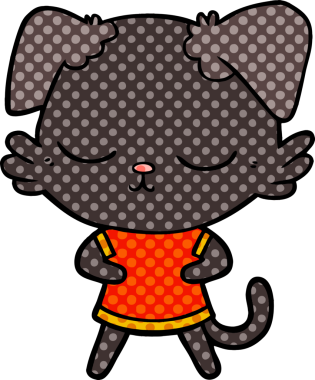 Bir insan tarafından çizilmiş şirin bir çizgi film köpeği.