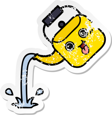 Bir insan tarafından çizilmiş tatlı bir karikatürün sıkıntılı çıkartması.