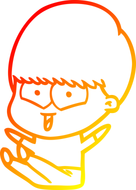 Bir insan tarafından çizilen mutlu bir çocuğun sıcak çizgi çizimi.