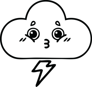 Bir insan tarafından çizilmiş bir fırtına bulutu çizimi