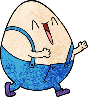 Humpty dumpty karikatür yumurta adam bir insan tarafından çizildi