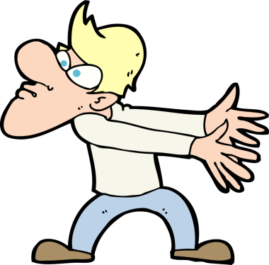 Çizgi film bir insan tarafından çizilmiş rahatsız bir adam.