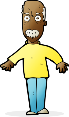 Çizgi film bir insan tarafından çizilmiş yaşlı bir adamı rahatsız ediyor.