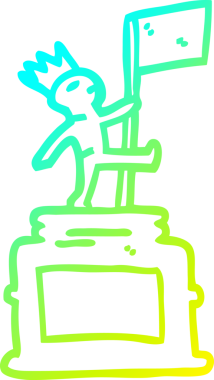 Bir insan tarafından çizilmiş bir karikatür heykeli.