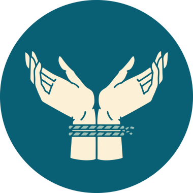 Bir insan tarafından çizilmiş bir çift elin ikonik dövme şekli