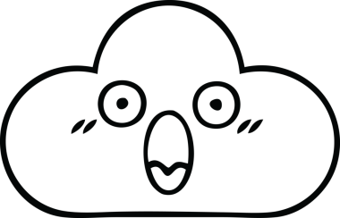 Bir insan tarafından çizilmiş bir fırtına bulutu çizimi