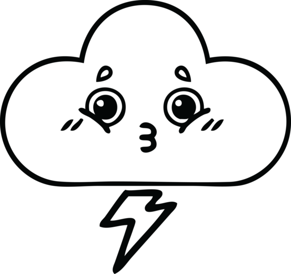 Bir insan tarafından çizilmiş bir fırtına bulutu çizimi