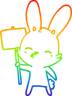 Gökkuşağı gradyan çizgisi bir insan tarafından çizilmiş garip bir tavşan çizgi filmi.