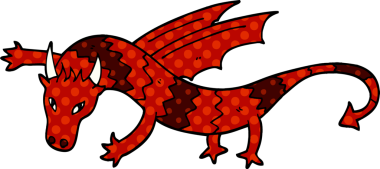 Bir insan tarafından çizilmiş karalama uçan ejderha.