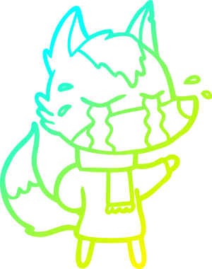 Bir insan tarafından çizilmiş ağlayan kurdun soğuk çizgi çizimi.