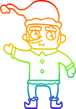 gökkuşağı gradyan çizimi bir insan tarafından çizilmiş bir çizgi noel elfi