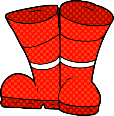 Wellington çizmeleri bir insan tarafından çizilmiş.