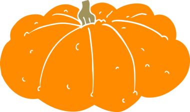 Bir insan tarafından çizilen kabağın düz renk çizimi