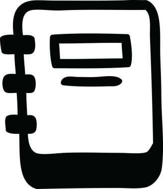 bir insan tarafından çizilmiş bir kitap simgesi