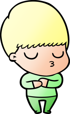 Bir insan tarafından çizilmiş sakin çocuk çizgi filmi.