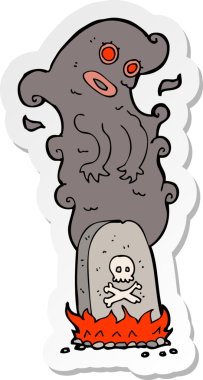 Bir insan tarafından çizilmiş bir karikatür çıkartması.