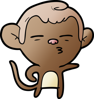 bir insan tarafından çizilmiş şüpheli maymun çizgi filmi