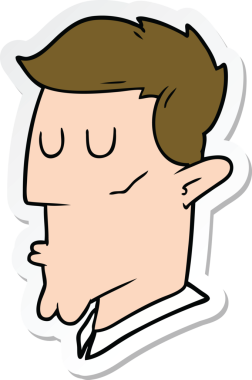 Bir insan tarafından çizilmiş bir karikatür çıkartması.