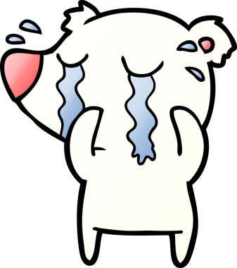 Bir insan tarafından çizilmiş üzgün küçük kutup ayısı çizgi filmi.