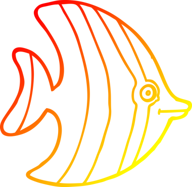 Bir insan tarafından çizilmiş karikatür melek balığının sıcak çizgi çizimi