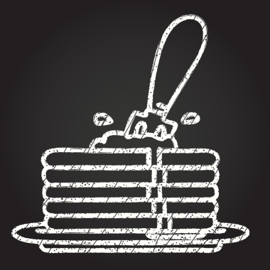 Bir insan tarafından çizilen krep yığını tebeşiri