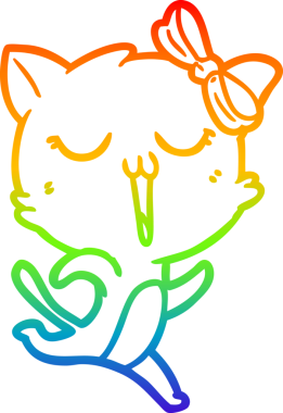 gökkuşağı gradyanı çizimi bir insan tarafından çizilmiş çizgi film kedisi