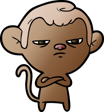 Bir insan tarafından çizilmiş çizgi maymun.