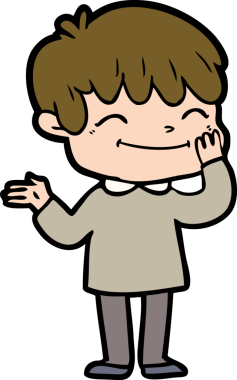 Bir insan tarafından çizilmiş mutlu çocuk çizgi filmi.