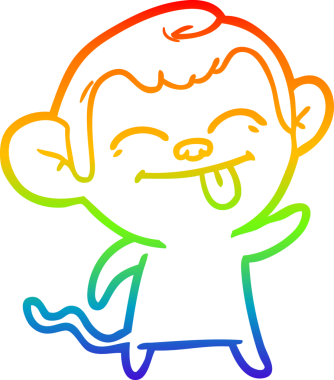 gökkuşağı gradyan çizimi bir insan tarafından çizilmiş komik bir çizgi maymun