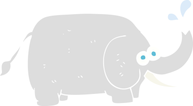 Bir insan tarafından çizilmiş bir filin düz renk çizimi