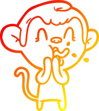 İnsan tarafından çizilmiş çılgın bir çizgi maymunun sıcak çizgi çizimi