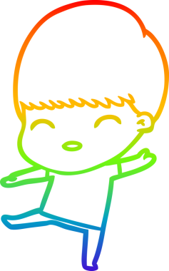 gökkuşağı gradyanı çizimi bir insan tarafından çizilmiş mutlu bir çizgi film çocuğu