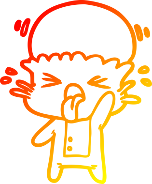 Bir insan tarafından çizilmiş iğrenç bir çizgi film uzaylısının sıcak çizgi çizimi.