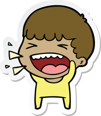 Bir insan tarafından çizilmiş bir karikatür çıkartması.