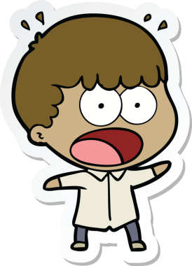 Bir insan tarafından çizilmiş bir karikatür çıkartması.