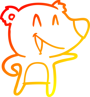 Bir insan tarafından çizilmiş gülen ayı karikatürü.