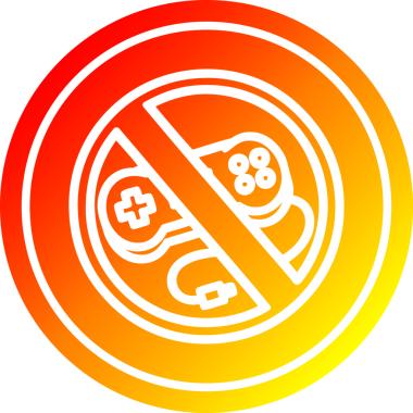 Hiçbir oyun dairesel simgesi bir insan tarafından çizilmiş sıcak gradyan bitiş ile