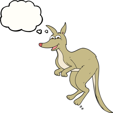 Bir insan tarafından çizilmiş serbest çizim balon karikatür kanguru