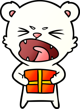 Bir insan tarafından çizilmiş kızgın kutup ayısı çizgi filmi.