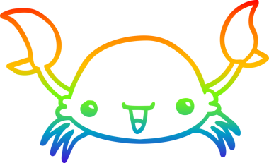 gökkuşağı gradyan çizgi çizimi bir insan tarafından çizilmiş bir yengeç