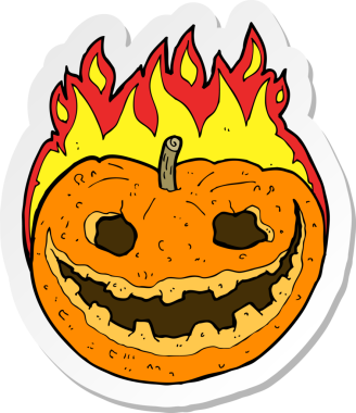 Bir insan tarafından çizilmiş ürkütücü bir balkabağının çıkartması.