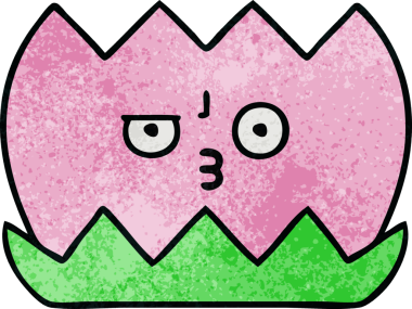 Bir insan tarafından çizilmiş nilüfer çiçeğinin retro grunge deseni.