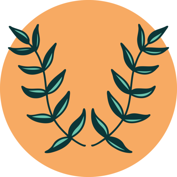 Bir insan tarafından çizilmiş defne defne resminin ikonik dövme şekli