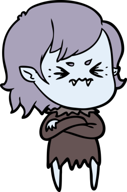 Bir insan tarafından çizilmiş kızgın vampir kız.