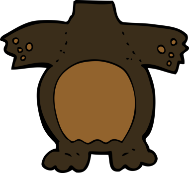 bir insan tarafından çizilmiş karikatür siyah ayı vücudu (karikatürleri karıştırın ve eşleştirin veya kendi fotoğraflarını ekleyin)