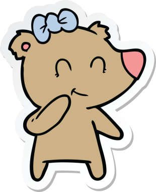 Bir insan tarafından çizilmiş dişi ayı karikatürü.