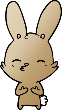 Bir insan tarafından çizilmiş meraklı tavşan çizgi filmi.